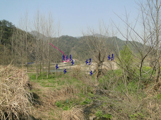 朝水、玉带水、朝山