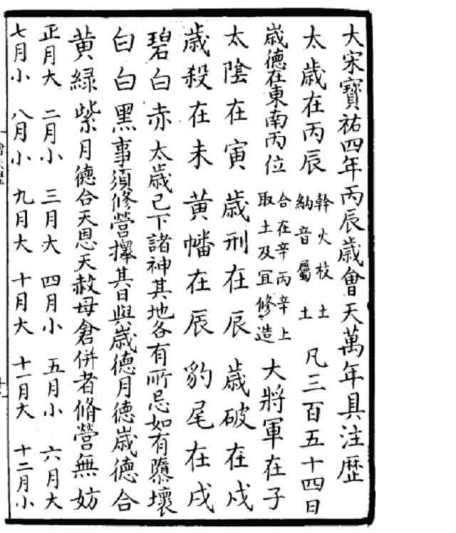大宋寶佑四年丙辰歲會天萬年具注歷(1256年)