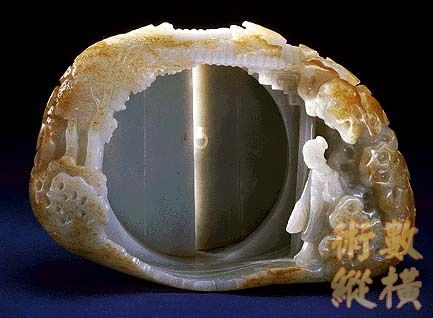 青金石觀瀑圖